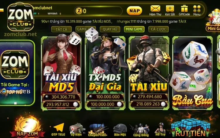 Thông tin nóng hổi về trò chơi Tài Xỉu tại ZomClub